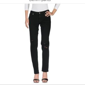 JUST CAVALLI, ROBERTO CAVALLI slashed black jeans